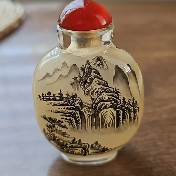 Vintage Chinese Reverse Painted Glass Snuff Bottle - Picture 2 of 12